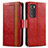 Custodia Portafoglio In Pelle Cover con Supporto S02D per Realme GT Master Explorer 5G Rosso