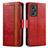 Custodia Portafoglio In Pelle Cover con Supporto S02D per Realme GT Neo2 5G Rosso