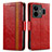 Custodia Portafoglio In Pelle Cover con Supporto S02D per Realme GT Neo5 240W 5G Rosso