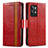 Custodia Portafoglio In Pelle Cover con Supporto S02D per Realme GT2 Pro 5G Rosso