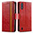 Custodia Portafoglio In Pelle Cover con Supporto S02D per Samsung Galaxy A01 SM-A015 Rosso