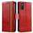 Custodia Portafoglio In Pelle Cover con Supporto S02D per Samsung Galaxy A02s Rosso