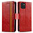 Custodia Portafoglio In Pelle Cover con Supporto S02D per Samsung Galaxy A03 Rosso