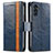 Custodia Portafoglio In Pelle Cover con Supporto S02D per Samsung Galaxy A04s Blu