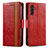 Custodia Portafoglio In Pelle Cover con Supporto S02D per Samsung Galaxy A04s Rosso