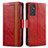 Custodia Portafoglio In Pelle Cover con Supporto S02D per Samsung Galaxy A05s Rosso