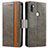 Custodia Portafoglio In Pelle Cover con Supporto S02D per Samsung Galaxy A11 Grigio