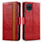 Custodia Portafoglio In Pelle Cover con Supporto S02D per Samsung Galaxy A12 Nacho Rosso