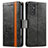 Custodia Portafoglio In Pelle Cover con Supporto S02D per Samsung Galaxy A15 4G Nero