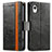Custodia Portafoglio In Pelle Cover con Supporto S02D per Samsung Galaxy A22 5G SC-56B Nero