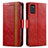 Custodia Portafoglio In Pelle Cover con Supporto S02D per Samsung Galaxy A31 Rosso