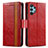 Custodia Portafoglio In Pelle Cover con Supporto S02D per Samsung Galaxy A32 4G Rosso