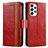 Custodia Portafoglio In Pelle Cover con Supporto S02D per Samsung Galaxy A33 5G Rosso