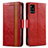 Custodia Portafoglio In Pelle Cover con Supporto S02D per Samsung Galaxy A51 5G Rosso