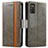 Custodia Portafoglio In Pelle Cover con Supporto S02D per Samsung Galaxy F02S SM-E025F Grigio