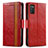 Custodia Portafoglio In Pelle Cover con Supporto S02D per Samsung Galaxy F02S SM-E025F Rosso
