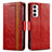 Custodia Portafoglio In Pelle Cover con Supporto S02D per Samsung Galaxy F23 5G Rosso