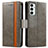 Custodia Portafoglio In Pelle Cover con Supporto S02D per Samsung Galaxy M23 5G Grigio