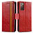 Custodia Portafoglio In Pelle Cover con Supporto S02D per Samsung Galaxy S20 FE 4G Rosso