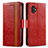 Custodia Portafoglio In Pelle Cover con Supporto S02D per Samsung Galaxy XCover 6 Pro 5G Rosso