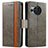 Custodia Portafoglio In Pelle Cover con Supporto S02D per Sharp Aquos R8 Grigio