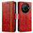 Custodia Portafoglio In Pelle Cover con Supporto S02D per Sharp Aquos R8 Pro Rosso