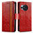 Custodia Portafoglio In Pelle Cover con Supporto S02D per Sharp Aquos R8 Rosso