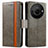 Custodia Portafoglio In Pelle Cover con Supporto S02D per Sharp Aquos R8s Pro Grigio