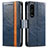 Custodia Portafoglio In Pelle Cover con Supporto S02D per Sony Xperia 1 III