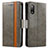 Custodia Portafoglio In Pelle Cover con Supporto S02D per Sony Xperia Ace II SO-41B Grigio