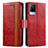 Custodia Portafoglio In Pelle Cover con Supporto S02D per Vivo V21 5G Rosso