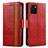 Custodia Portafoglio In Pelle Cover con Supporto S02D per Vivo Y01 Rosso