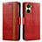 Custodia Portafoglio In Pelle Cover con Supporto S02D per Vivo Y16 Rosso