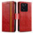 Custodia Portafoglio In Pelle Cover con Supporto S02D per Xiaomi Mi 13T 5G Rosso