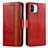 Custodia Portafoglio In Pelle Cover con Supporto S02D per Xiaomi Poco C51 Rosso