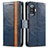 Custodia Portafoglio In Pelle Cover con Supporto S02D per Xiaomi Poco F3 GT 5G Blu