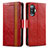 Custodia Portafoglio In Pelle Cover con Supporto S02D per Xiaomi Poco F3 GT 5G Rosso