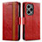 Custodia Portafoglio In Pelle Cover con Supporto S02D per Xiaomi Poco F5 5G Rosso