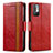 Custodia Portafoglio In Pelle Cover con Supporto S02D per Xiaomi POCO M3 Pro 5G Rosso