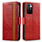 Custodia Portafoglio In Pelle Cover con Supporto S02D per Xiaomi Redmi 10 4G Rosso