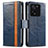 Custodia Portafoglio In Pelle Cover con Supporto S02D per Xiaomi Redmi K60 Ultra 5G Blu