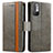 Custodia Portafoglio In Pelle Cover con Supporto S02D per Xiaomi Redmi Note 10 JE 5G Grigio