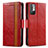 Custodia Portafoglio In Pelle Cover con Supporto S02D per Xiaomi Redmi Note 10 JE 5G Rosso