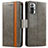 Custodia Portafoglio In Pelle Cover con Supporto S02D per Xiaomi Redmi Note 10 Pro 4G Grigio