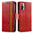 Custodia Portafoglio In Pelle Cover con Supporto S02D per Xiaomi Redmi Note 10 Pro 4G Rosso