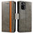 Custodia Portafoglio In Pelle Cover con Supporto S02D per Xiaomi Redmi Note 10S 4G Grigio