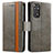 Custodia Portafoglio In Pelle Cover con Supporto S02D per Xiaomi Redmi Note 11 4G (2022) Grigio