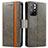 Custodia Portafoglio In Pelle Cover con Supporto S02D per Xiaomi Redmi Note 11 5G Grigio