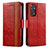 Custodia Portafoglio In Pelle Cover con Supporto S02D per Xiaomi Redmi Note 11 Pro 5G Rosso