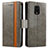 Custodia Portafoglio In Pelle Cover con Supporto S02D per Xiaomi Redmi Note 9 Pro Max Grigio